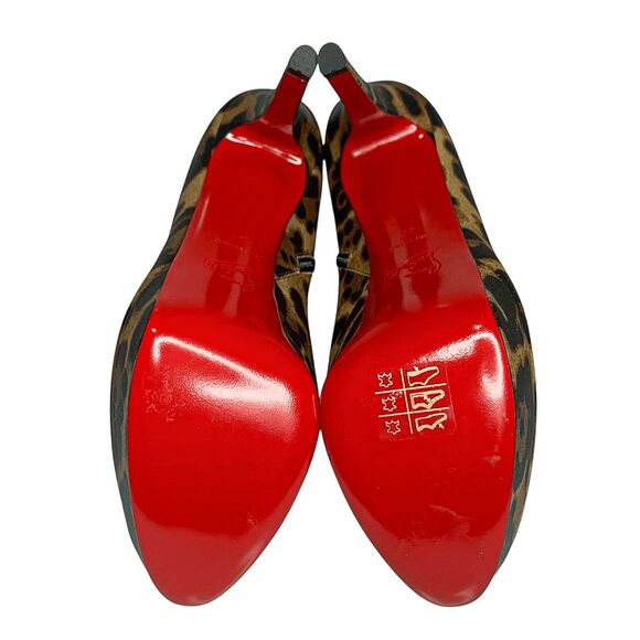Christian Louboutin Bianca Leopard Print Platform Booties 120 Size EU 37 US 7 - Picture 9 of 10